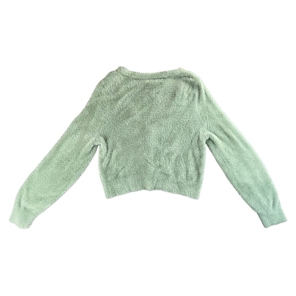 Aerie Women’s Ultra-Soft Fuzzy Cropped Cardigan In Garden Green Size Small - Picture 8 of 8